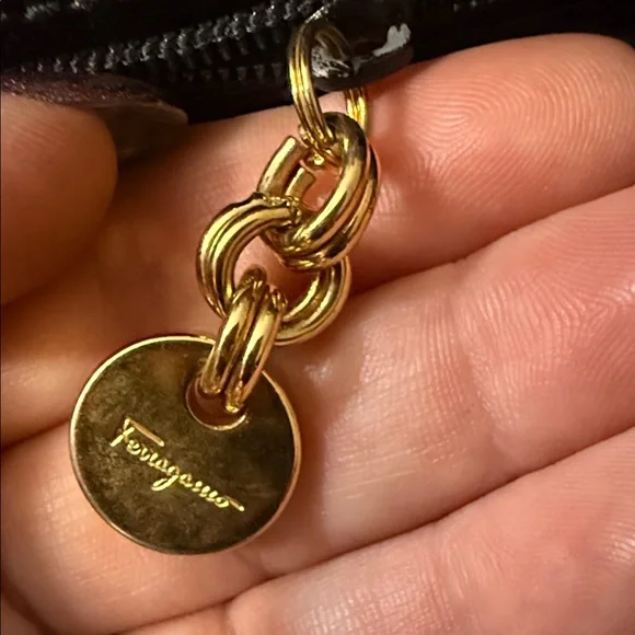 Salvatore Ferragamo Black and Gold Shoulder Bag - Picture 13 of 13